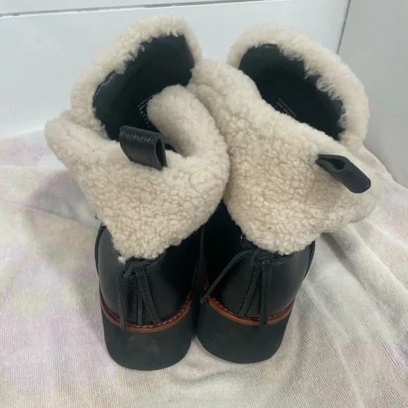 Coach Urban Hiker shearling boots in black leather - size 11 - Picture 7 of 8